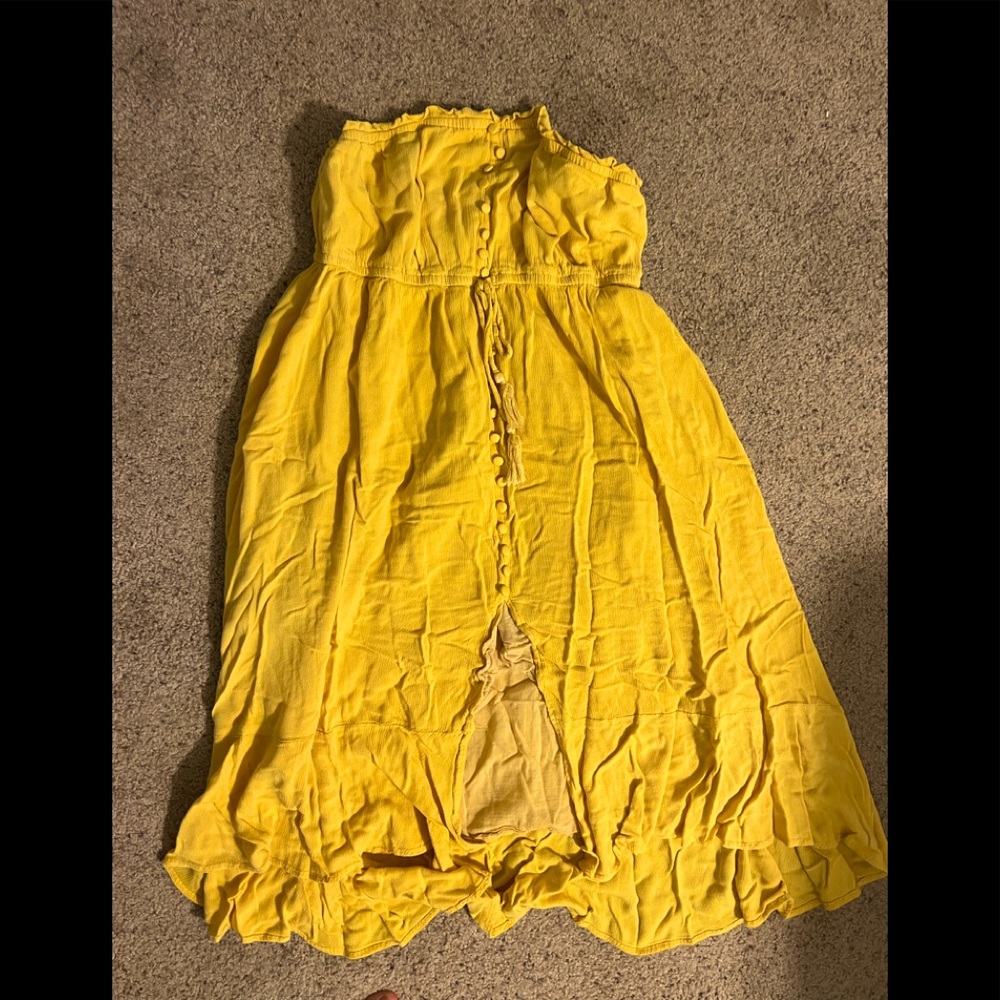Pink Lily strapless yellow dress XL